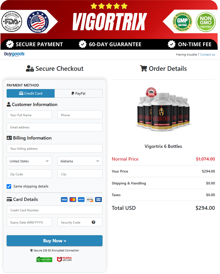 Vigortrix order page